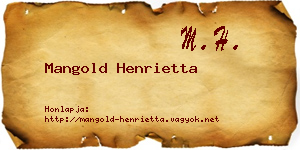 Mangold Henrietta névjegykártya