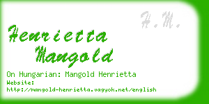 henrietta mangold business card